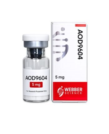 AOD9604 5mg WebberScience product image AOD9604 5mg WebberScience research peptide vial and box