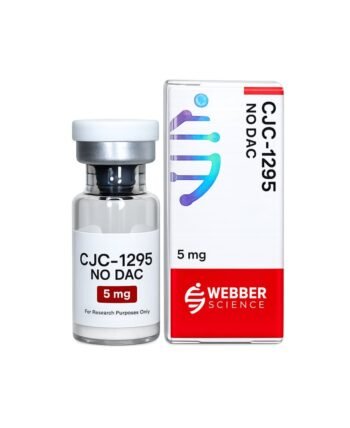 CJC-1295 NO DAC 5mg WebberScience product image CJC-1295 NO DAC 5mg WebberScience research peptide vial and box