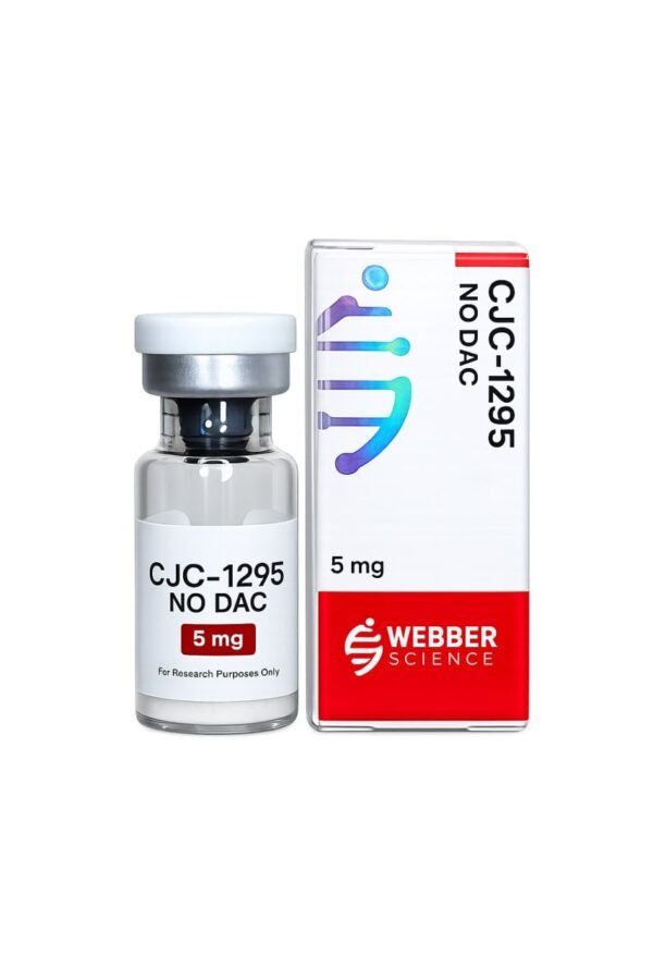 CJC-1295 NO DAC 5mg WebberScience product image CJC-1295 NO DAC 5mg WebberScience research peptide vial and box