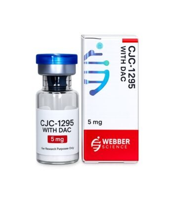 CJC-1295 with DAC 5mg WebberScience product image CJC-1295 with DAC 5mg WebberScience research peptide vial and box