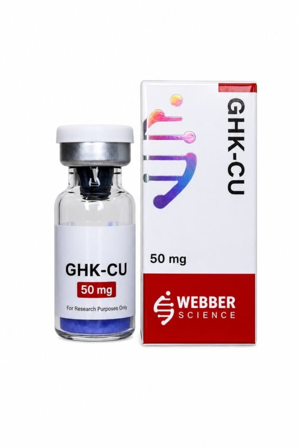 GHK-Cu 50mg WebberScience product image GHK-Cu 50mg WebberScience research peptide vial and box