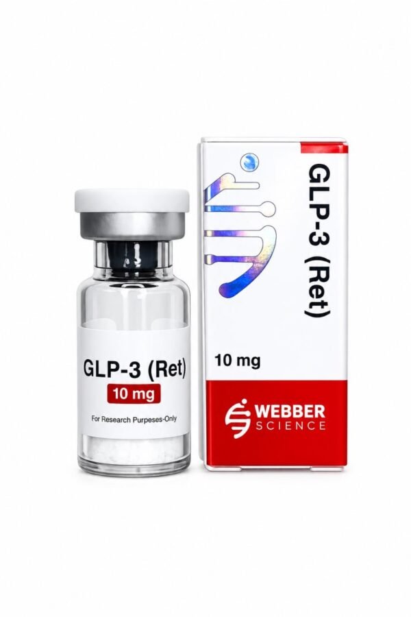 GLP-3 Ret 10mg WebberScience product image GLP-3 Ret 10mg WebberScience research peptide vial and box