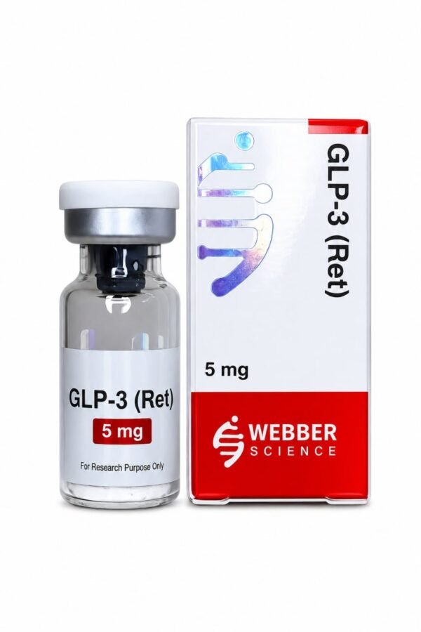 GLP-3 Ret 5mg WebberScience product image GLP-3 Ret 5mg WebberScience research peptide vial and box