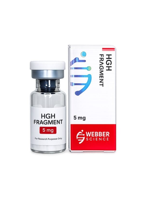HGH Fragment 5mg WebberScience product image HGH Fragment 5mg WebberScience research peptide vial and box
