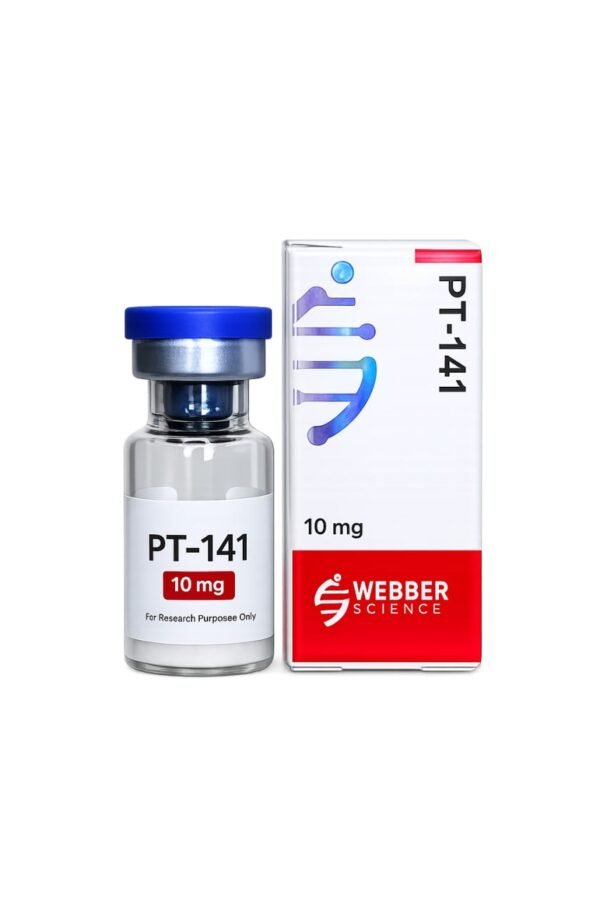 PT-141 10mg WebberScience product image PT-141 10mg WebberScience research peptide vial and box