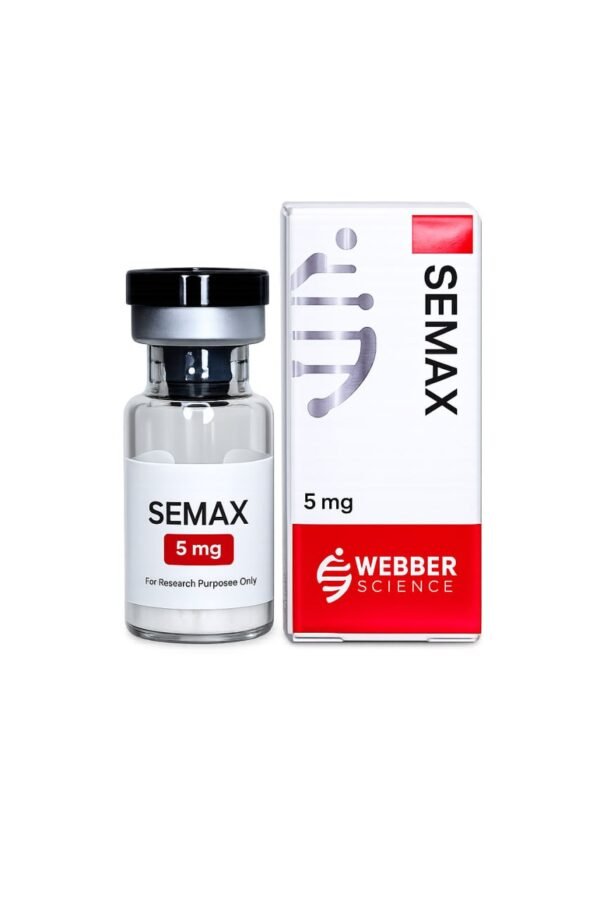 Semax 5mg WebberScience product image Semax 5mg WebberScience research peptide vial and box