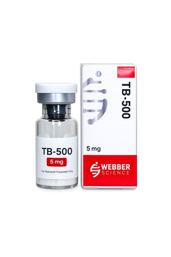 TB-500 5mg WebberScience product image TB-500 5mg WebberScience research peptide vial and box
