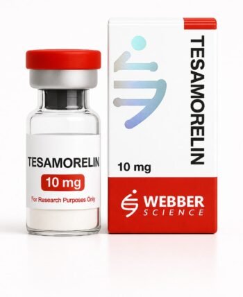 Tesamorelin 10mg Webber Science Tesamorelin 10mg Webber Science research peptide vial and box