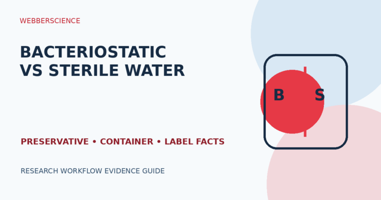 Bacteriostatic water versus sterile water label comparison for peptide research